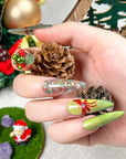 Glistening Greenery Press on Nails