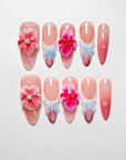 Pink Blossom Press on Nails