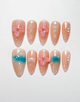 Pastel Petal Charm Press on Nails