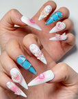 Sweet Pearl Heart Press on Nails