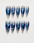 Mirror Mermaid Blue Press on Nails