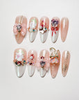 Shining Pink Bow Press-On Nails