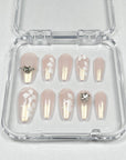 Light Pink Petal Crystal Press-on Nails