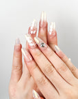 Light Pink Petal Crystal Press-on Nails