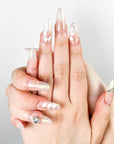 Light Pink Petal Crystal Press-on Nails