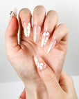 Light Pink Petal Crystal Press-on Nails