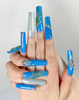 Glitter Sky Blue Press-On Nails