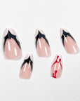 French Blood Drop Bat Press-On Nails