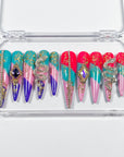 Tropical Sparkle Snake Press-On Nails