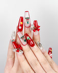 Christmas Bow Press on Nails