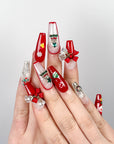 Christmas Bow Press on Nails