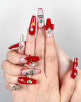 Christmas Bow Press on Nails