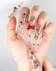 Clear Sequin Christmas Bell Press-On Nails