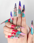 Tropical Sparkle Snake Press-On Nails