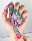 Tropical Sparkle Snake Press-On Nails