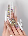 Sparkling Crystal Butterfly Press-On Nails