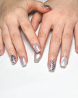 Premium Gray Leaf Cat Eye Manicure