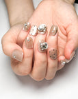 Polka Dot Crystal Press-On Nails