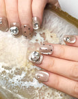 Polka Dot Crystal Press-On Nails