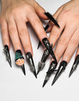 Dark Wings Cartoon Girl Press on Nails