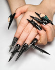 Dark Wings Cartoon Girl Press on Nails