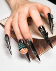 Dark Wings Cartoon Girl Press on Nails