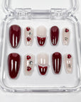 Wine Red Party Press on Nails