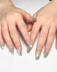 Spring Green Butterfly Press on Nails