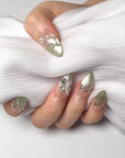 Spring Green Butterfly Press on Nails