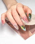 Green Shade Sequin Press on Nails