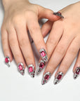 Silver Sparkle Ruby Press on Nails