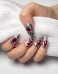 Silver Sparkle Ruby Press on Nails