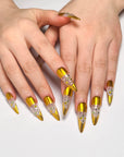 Golden Shining Song Press on Nails