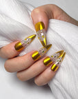 Golden Shining Song Press on Nails