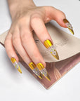 Golden Shining Song Press on Nails