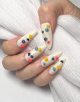 Cream White Colorful Point Press on Nails