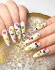 Cream White Colorful Point Press on Nails