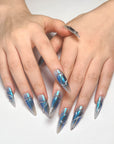 Mirror Mermaid Blue Press on Nails