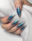 Mirror Mermaid Blue Press on Nails