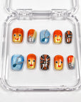 Cartoon Flame Press on Nails