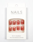 Silver Edge Ruby Press-on Nails