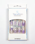 Purple Silver Tree Press-on Nails