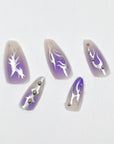 Purple Silver Tree Press-on Nails