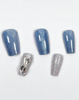 Blue Gemstone Press-on Nails