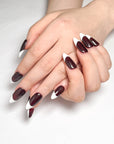 Burgundy French Press on Nails