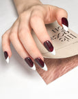 Burgundy French Press on Nails