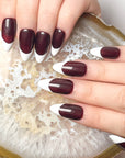 Burgundy French Press on Nails