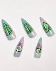 Green Cartoon Eyeball Press-on Nails