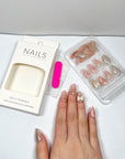 Butter Powder Almond Press-on Nails