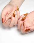 Golden Leopard Press on Nails